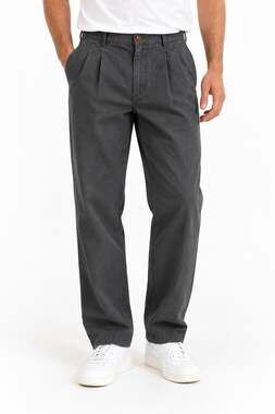 Farah Khakis Men’s Gray Pleated Chino Pants W34 L29 Vintage Classic